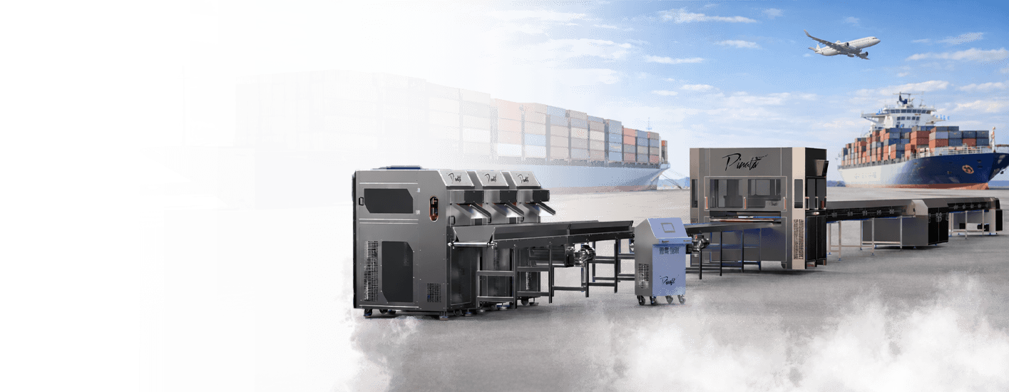 Pinyata Gıda Makinaları | Çikolata Üretim Hatları, Çikolata Kalıplama, Bar & Kek Gofret Hatları, Rice Cake, Soğutma Tüneli ve Endüstriyel Gıda Makineleri